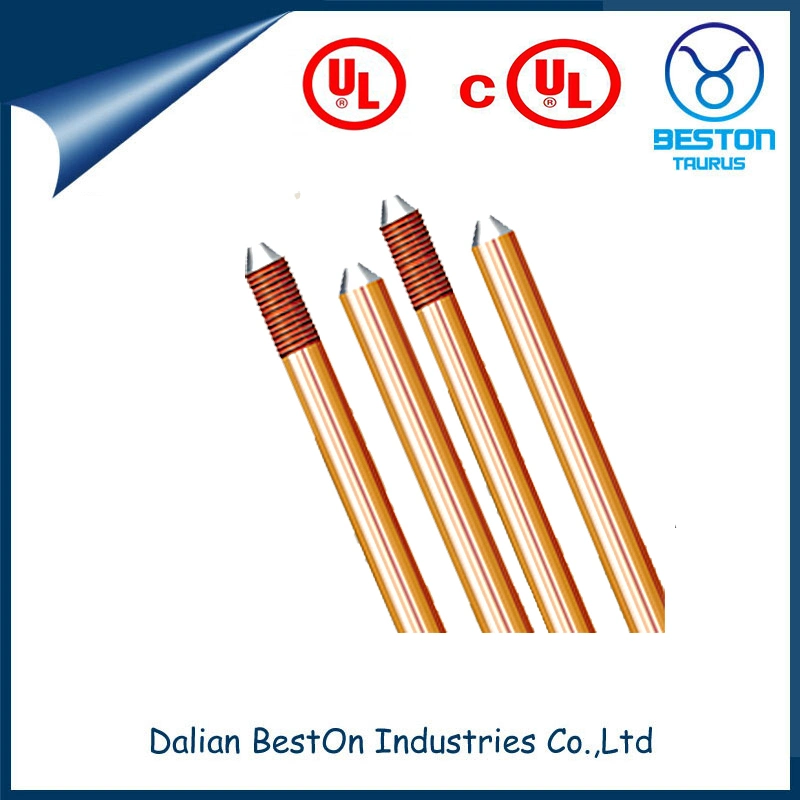 High quality/High cost performance Production UL Listed Solid Copper Bonded Earth Rod Ground Earthing Rod Price Copperweld Clad Steel Ground Rod for Earthing System Material UL 467