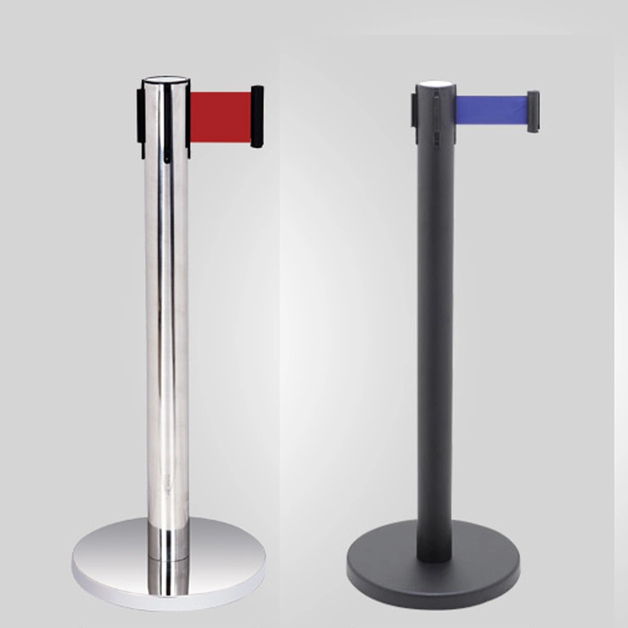 Mirror/Satin Flat Heavy Base Stainless Steel Mirror/Satin Silver Queue Stanchion Line up Stand