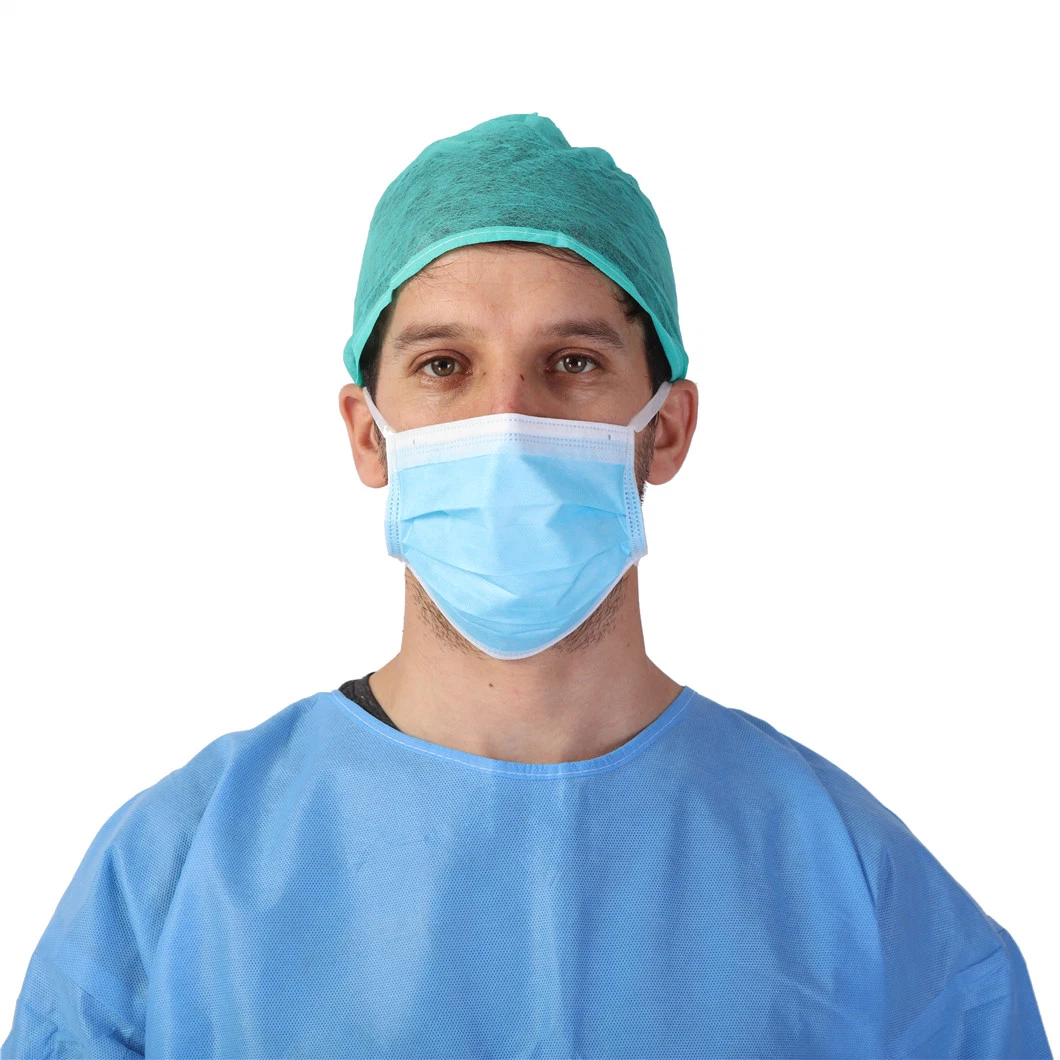 Hot Sale Doctors Disposable Nonwoven Surgical Head Cover/Bouffant Cap