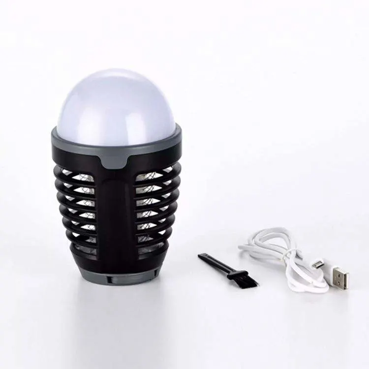 Camping portátil UV onda ligera Mosquito Repeller LED impermeable Choque Bug Zapper eléctrico Asesino de moscas lámpara Insertar matar Farol colgante de trampa