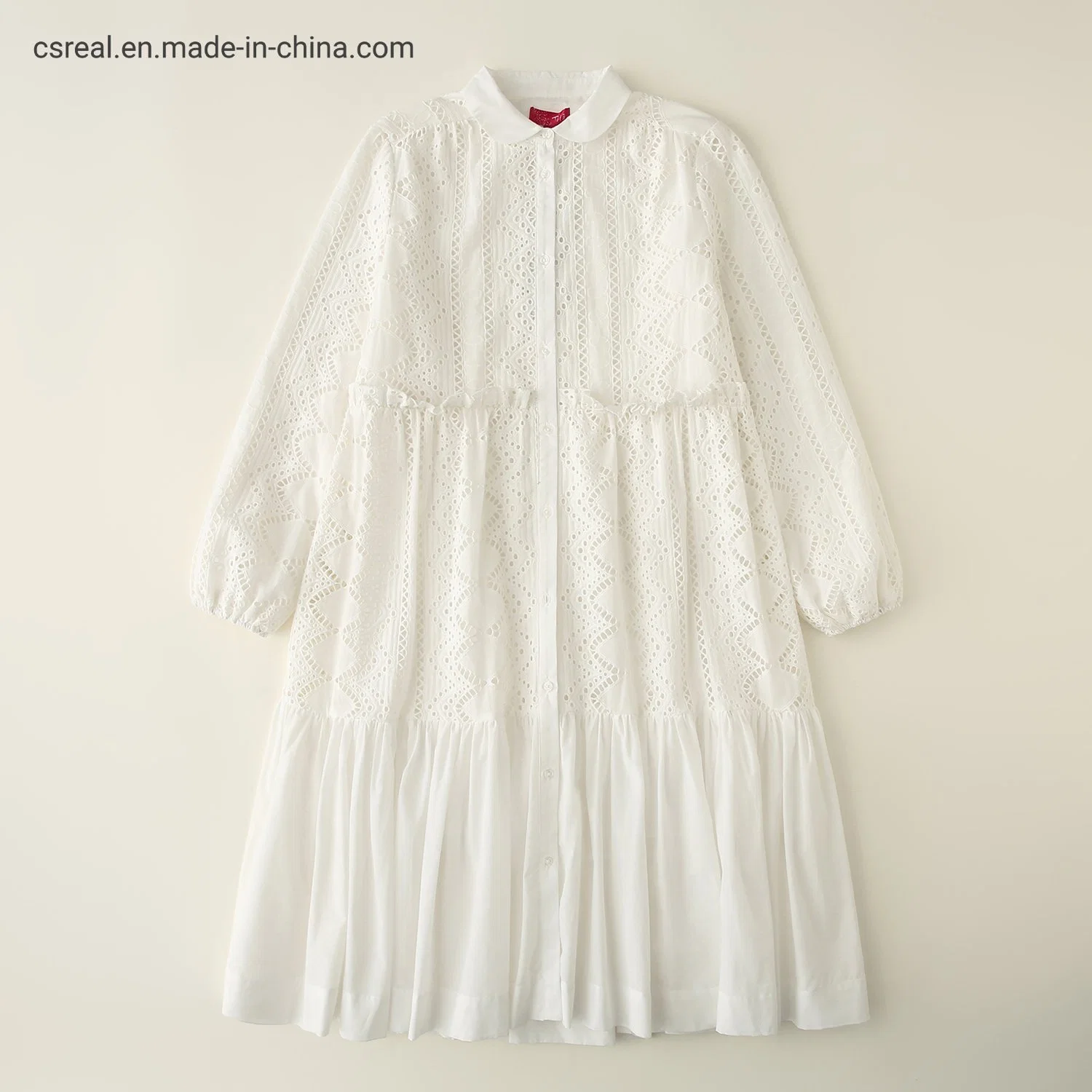 Toddle Kids Clothing Girl Children White Woven Embroidery Dress Wear