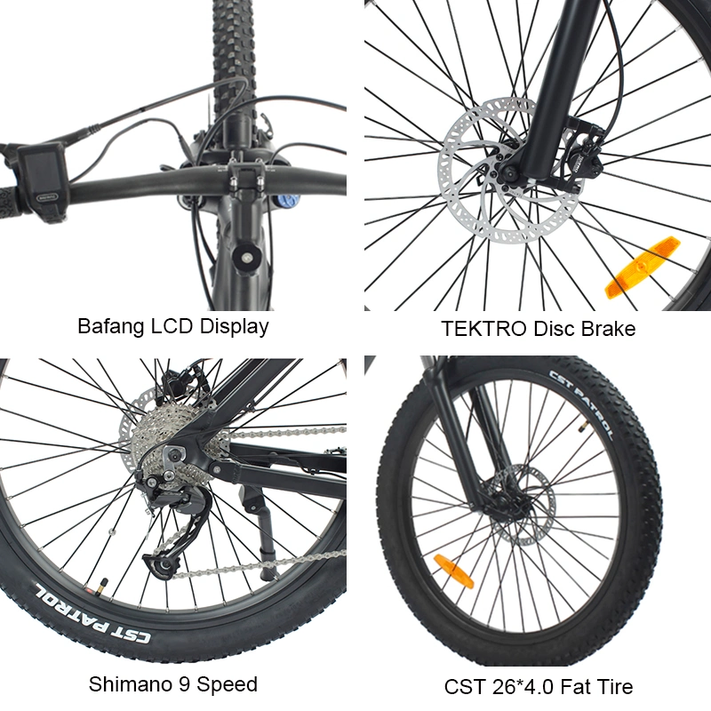 Motor intermédio Bafang de liga de alumínio de 9 velocidades, Armazém da UE, 48V500W Bicicleta de montanha elétrica