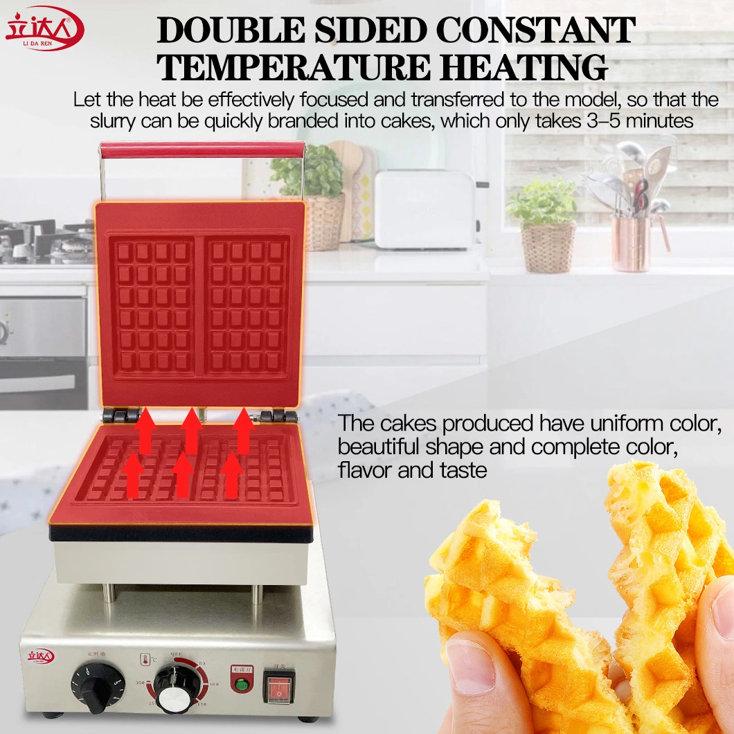 2023 Precio barato Snack Control manual de la máquina rotativa de la máquina de hierro Gofres belgas Waffle Maker Waffler