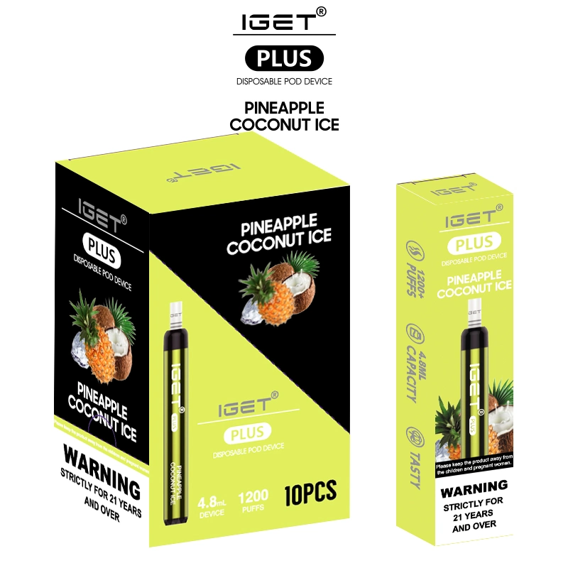 Iget Plus e-Liquid Vape 1200bocanadas Mini E-cigarrillo Peach hielo Banana