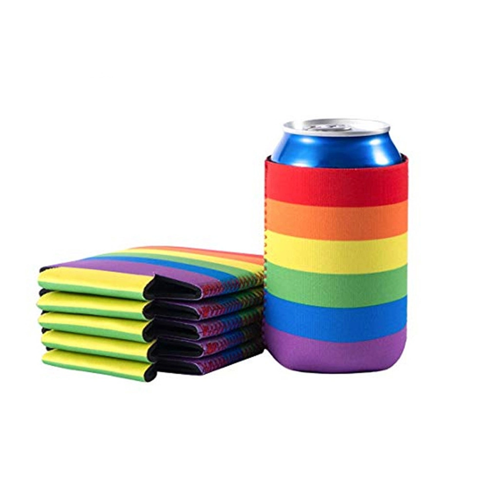 Custom 330ml Promotional Neoprene Foam Cheap Blank Plain Solid Color Folding Can Cooler Sleeve Stubby Holder Beer Coozies Coozy