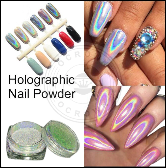 Polvo holográfico de uñas polvo holográfico brillante láser pigmento holográfico cromo