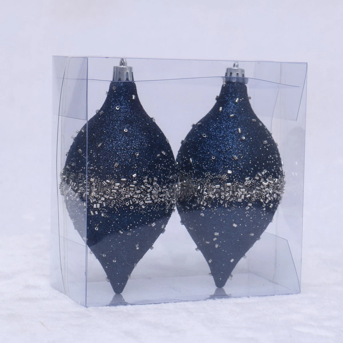 New Design Dark Blue Plastic Decorations for Christmas Trees and Home Decor