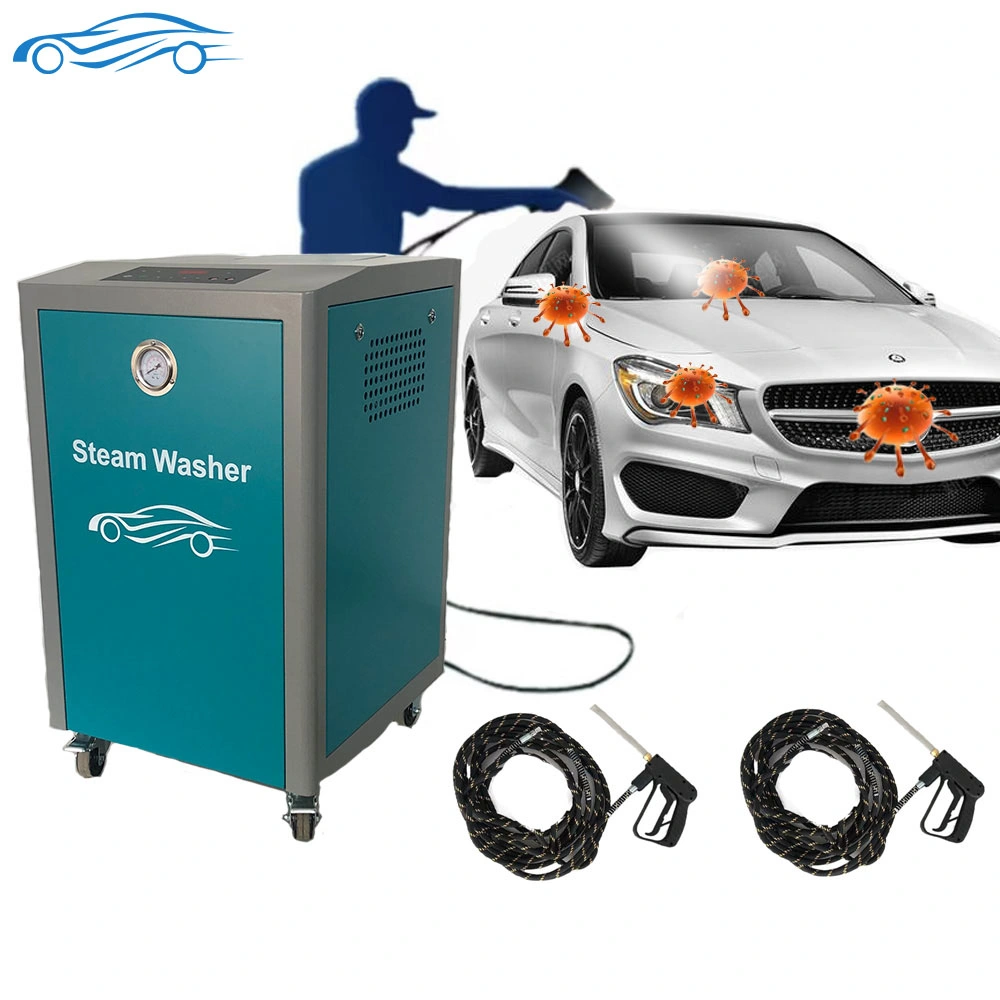 Laveuse de voiture sans eau à haute pression, machine de lavage de voiture à vapeur automatique et mobile.