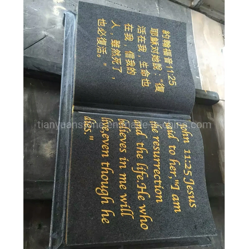 Chinese Granite Open Book Shape Headstones for Graves