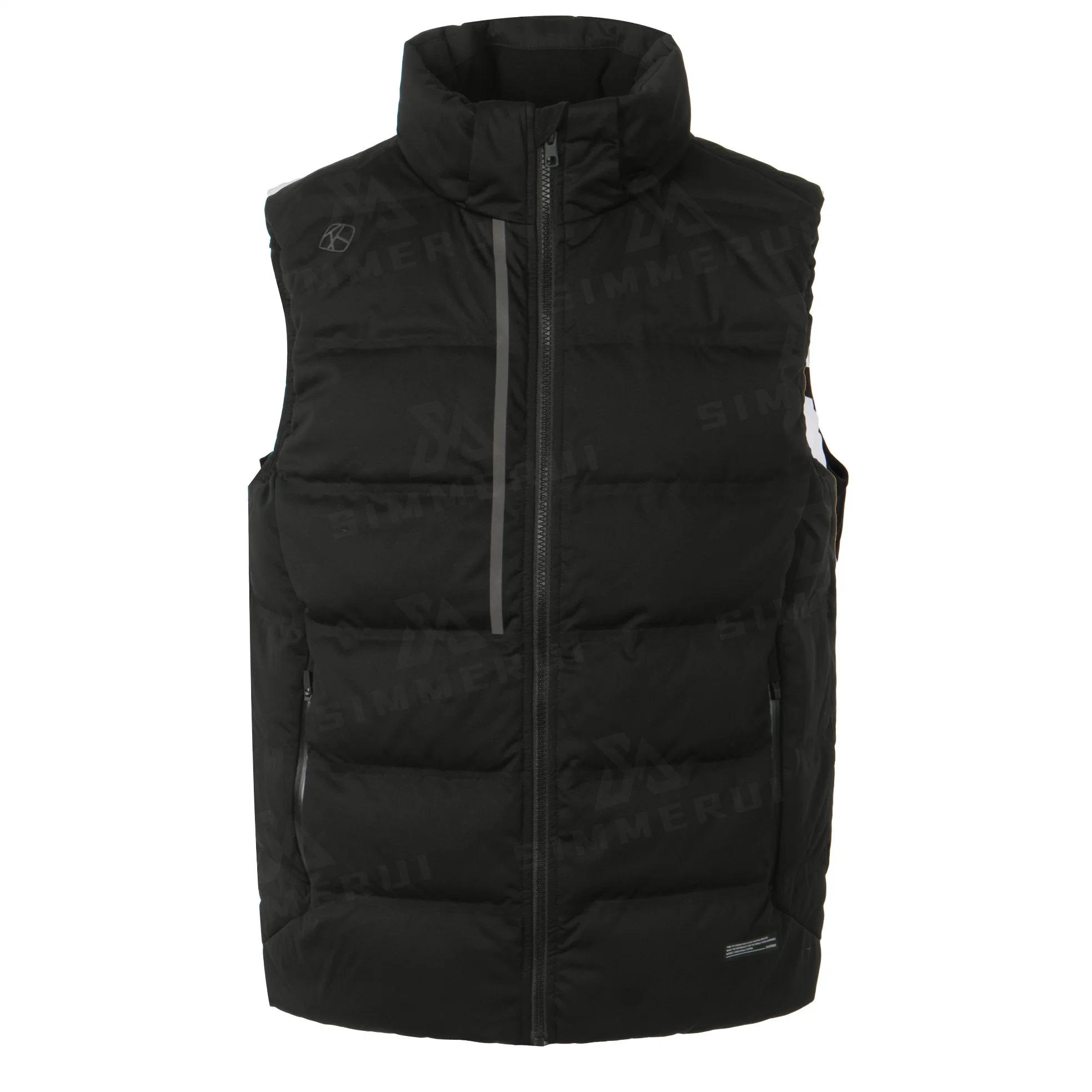 Casaco de inverno Zipper Vest com logótipo personalizado para homem, recortado ao ar livre Colete mais puro