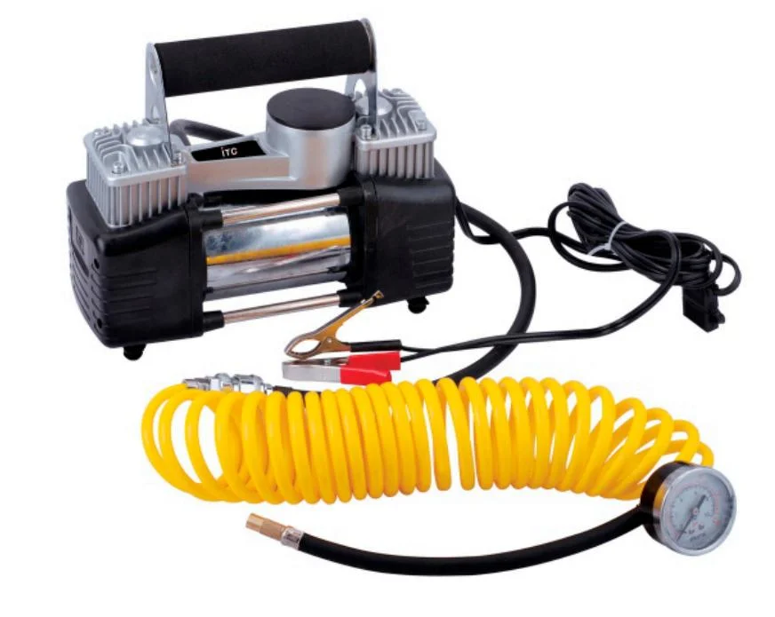 DC12V-Car Accessories with-Spring Coiled Hose Battery Clips-Electric Air Compressor-Power Tools