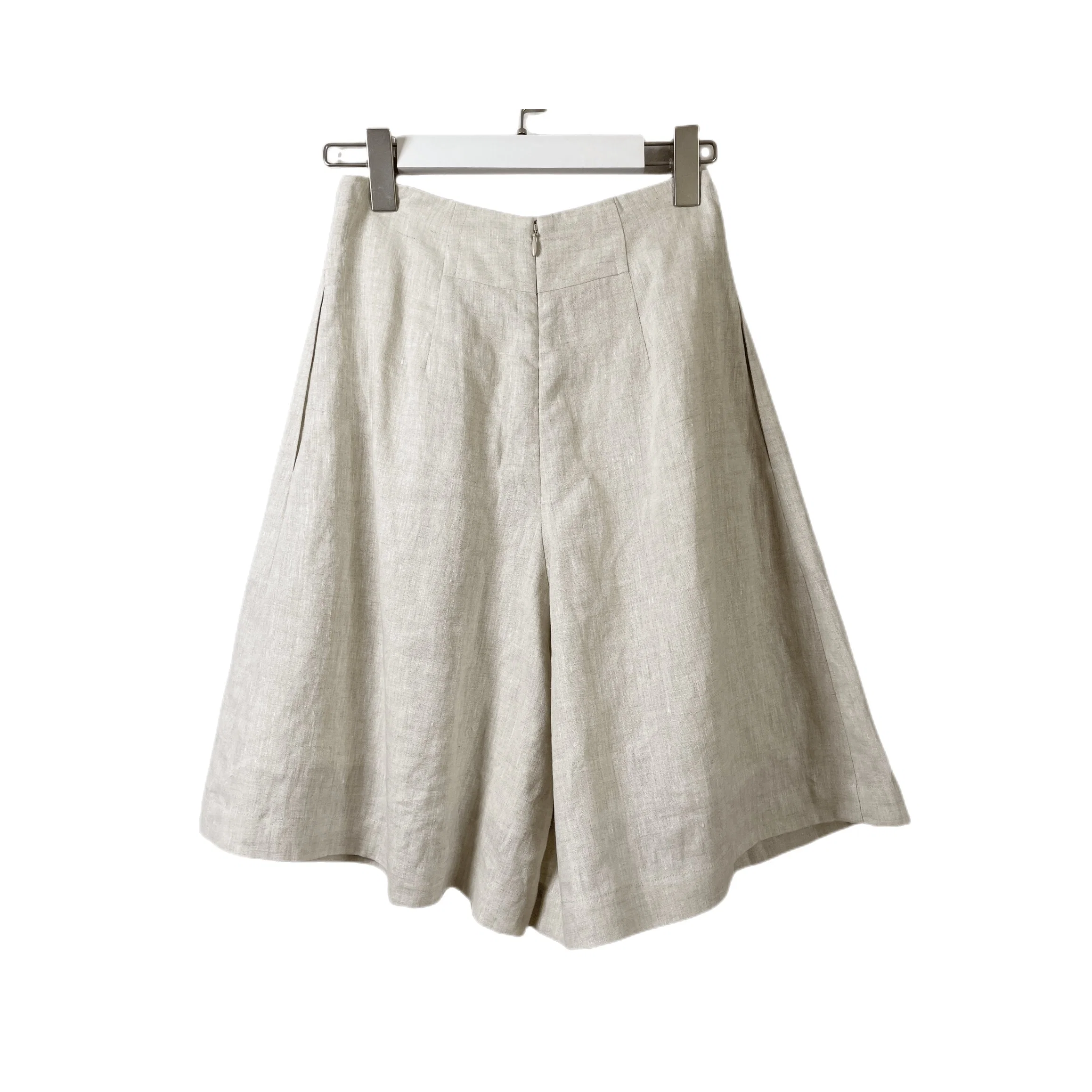 Summer New Fashion Casual High Waist Wide Leg Women Linen Short