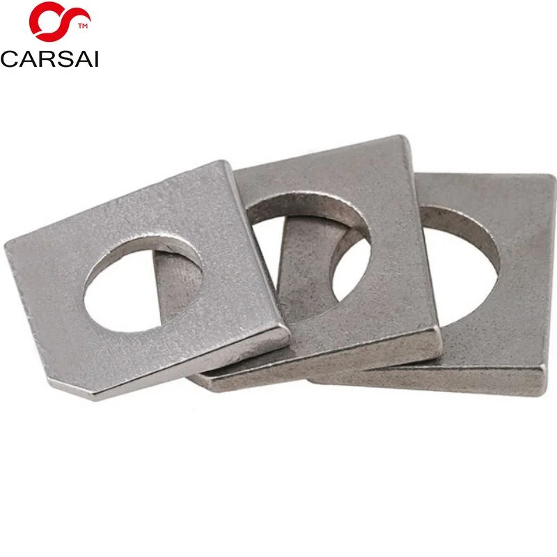 304 Stainless Steel Square Taper Gasket Inclined Gasket for Grain Steel with Flat Washer Missing Angle GB853 Square Bevel Washers