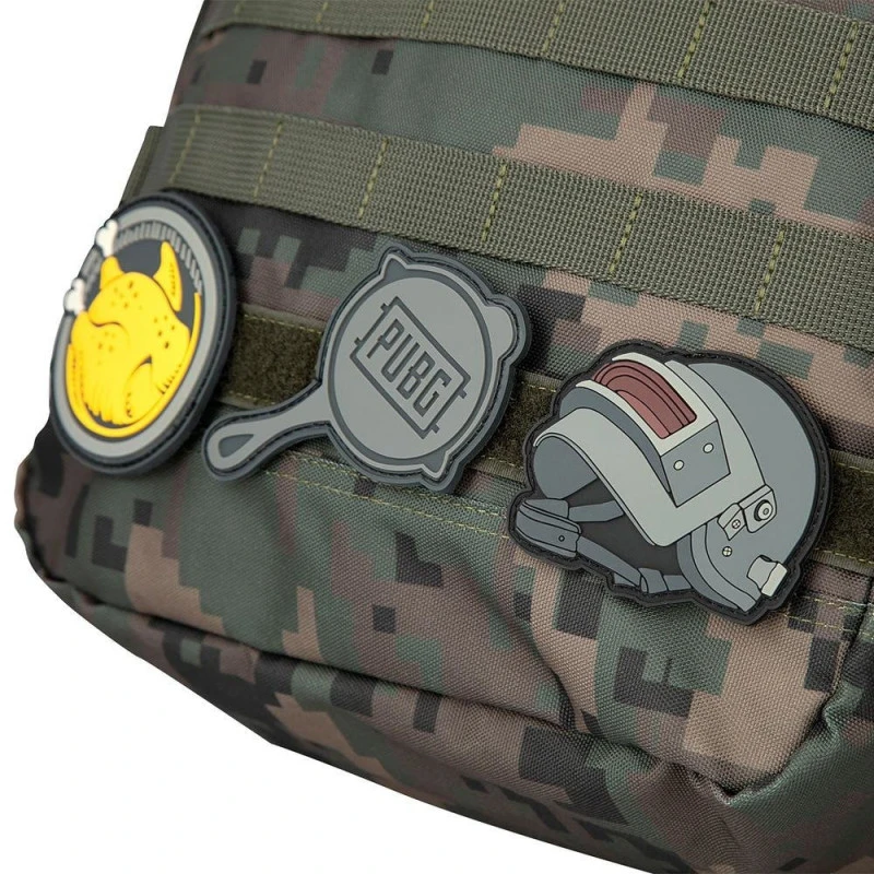 Kundengebundene Mode-Bekleidungsetikett Dekoration Embleme Kunststoff PUBG PVC-Patches Gummi Sticker Gun Military Patch Garment Zubehör mit Klettverschluss