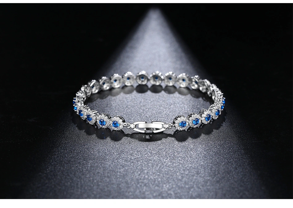 AAA Zircon Micro Set Blau voller Diamanten Mode einfach Großzügige Fabrik für Großhandel/Lieferant