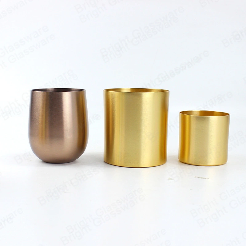 16 Oz Gold Metall Kerzenbehälter Aluminium Becher Tassen