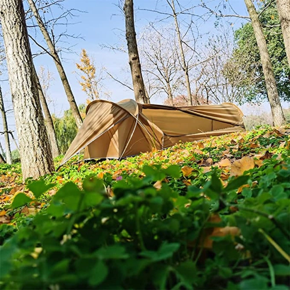 Camping 3 pôles en aluminium 1 personne tente, sac à dos léger Bivvy Bivy Sac étanche Sac de couchage pour couvrir l'aventure Bushcraft