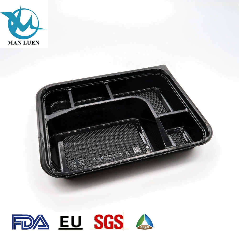 Black Disposable Meal Catering Plastic Lunch Box Food Container