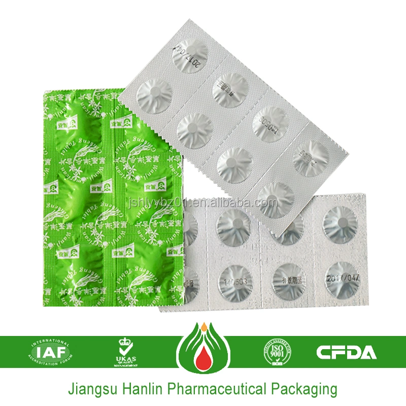 Double Aluminum Easy Tear Film Print Strip Foil Pharmaceutical Packaging