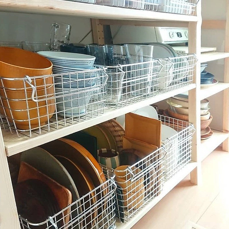 La cocina armario de organizador de la Cesta de alambre de cromo de los sistemas de cajones, saque la canasta de metal