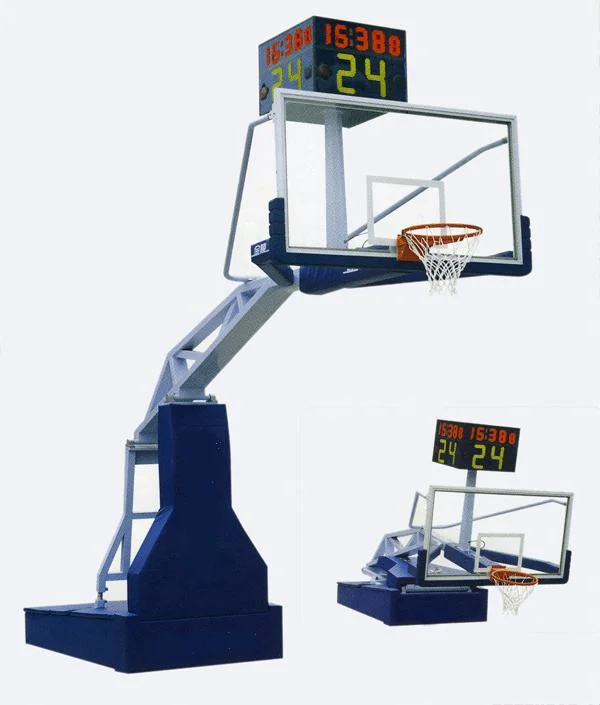 Fábrica de Alta calidad Eléctrica hidráulica Baloncesto Polo Manual hidráulico extraíble Stand de saltos de baloncesto exportado