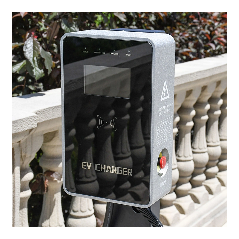 Wallbox Charger Station 7kw 32A Type2 Level1 IP55 with RFID Card 4.3 LCD Screen AC EV Charging Station