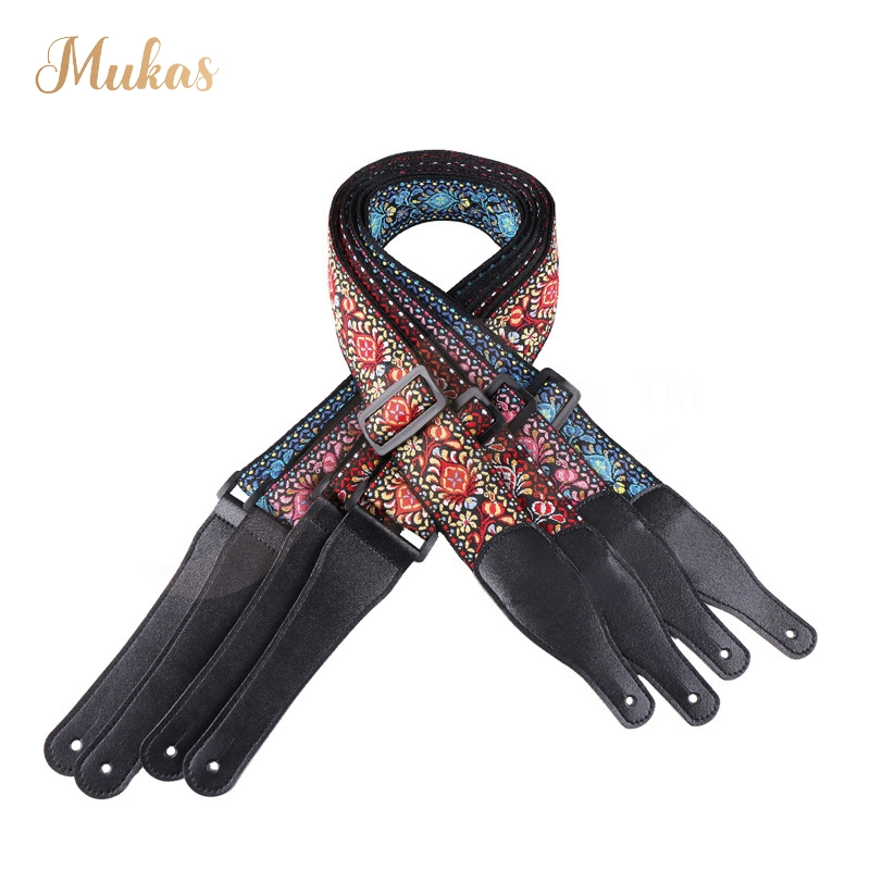 Factory Guitar Accessories Cute Colorful Printing Style Ukulele Strap Belt Sling with Hook Purple Yellow Blue Red Colors Guitar Shoulder Strap