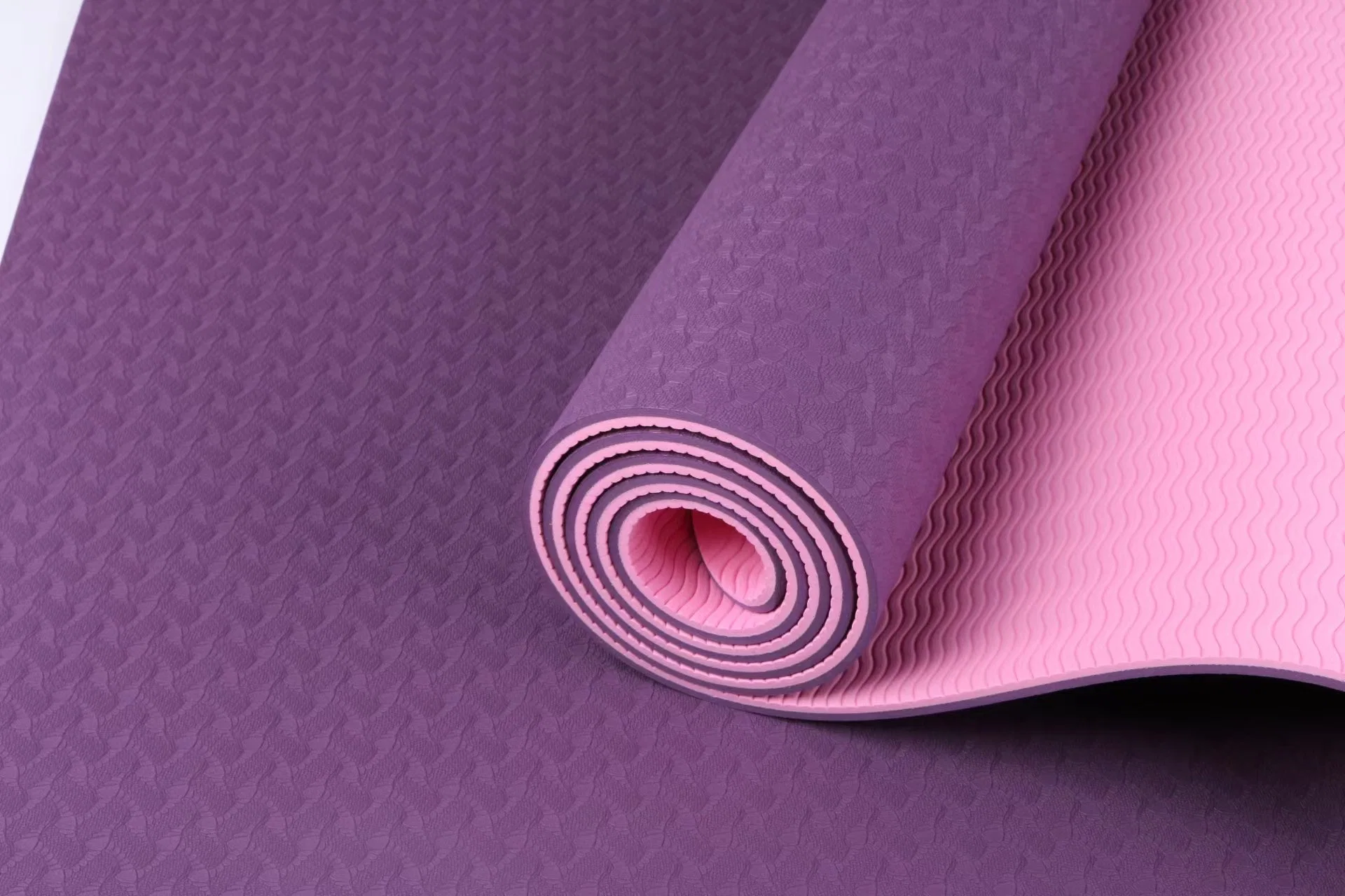 Impresión personalizada Eco Friendly caucho Non Slip Kids 6mm Doble Capa TPE Yoga Mat dos Color Mat ejercicio