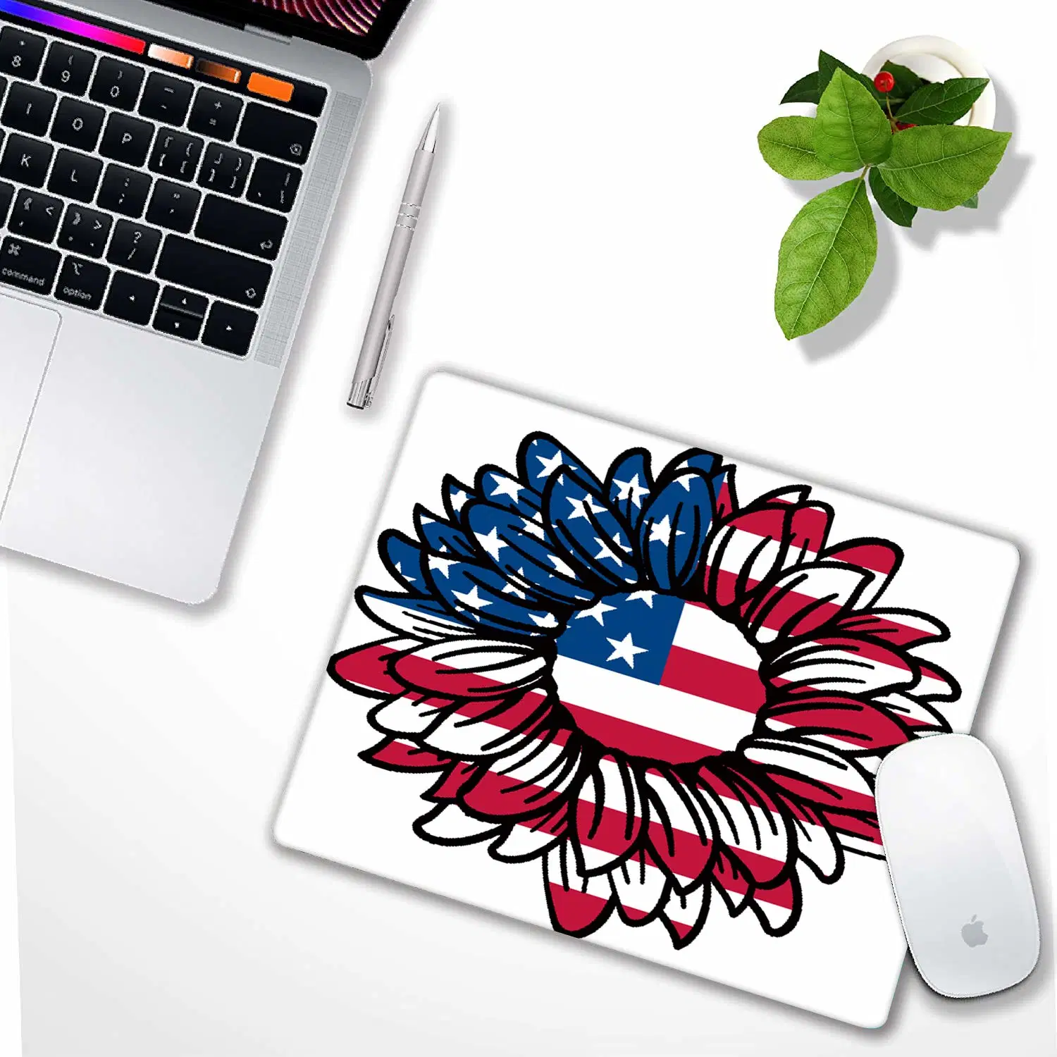 La bandera nacional de Estados Unidos la Base de goma Non-Slip alfombrilla Mouse Pads para computadoras laptop Accesorios de escritorio de oficina mouse pad (Bandera Nacional, 1PC).