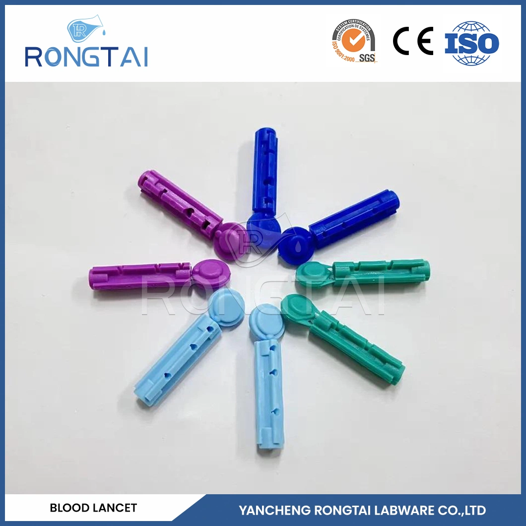 Rongtai 23G Blood Lancet Factory Medical Sterile Steel Blood Lancets China Twist and Safety Blood Lancet