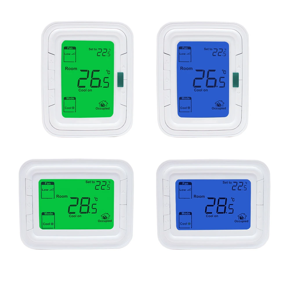 HVAC Digital Thermostat T6861 Halo Series Blue/Green Backlight Room Temperature Controller