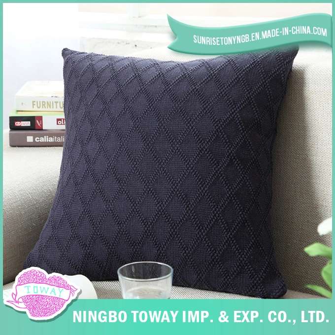 Wholesale/Supplier Cushion Case Decorative Blue Plain Cotton Throw Pillow Cover