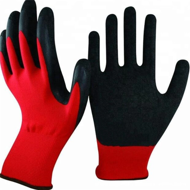 Reusable Labour Protection Glove Nylon Dipped Latex Work Gloves