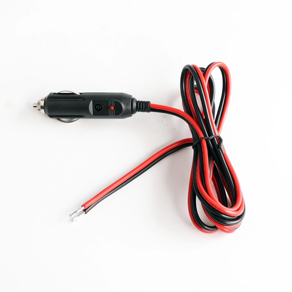 Car Charger Auto Cigarette Lighter Plug Male to Red Black Wire Cable