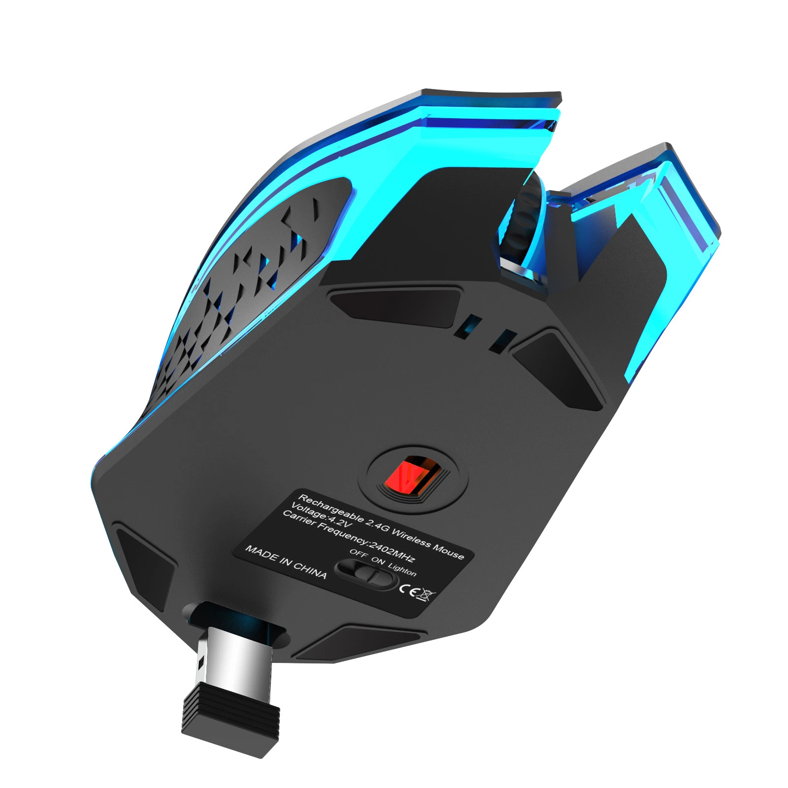 Fabricante de componentes del equipo portátil Nuevo ratón óptico inalámbrico silencio Light-Emitting colorido Gaming Mouse OEM