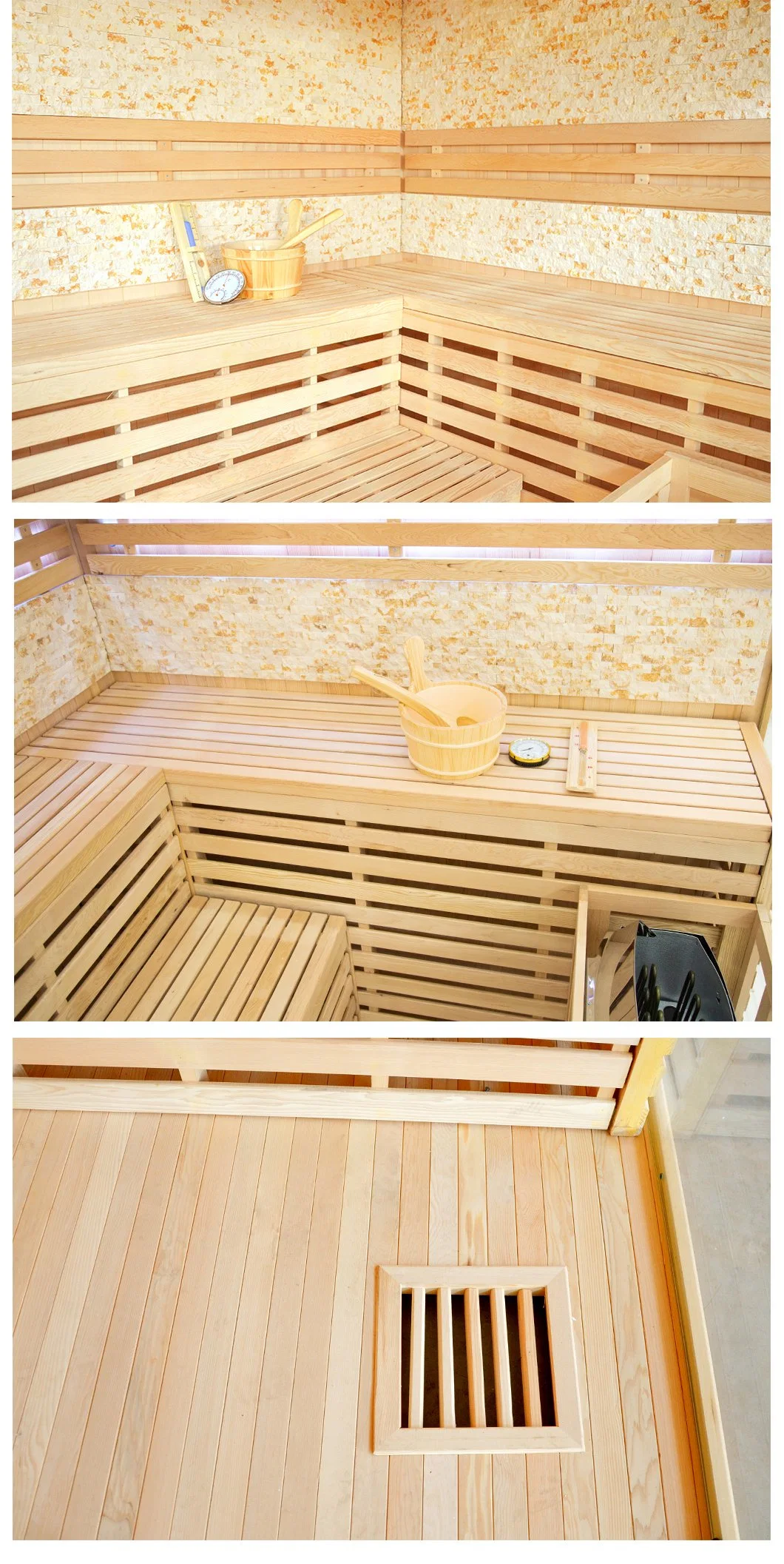 Moderna casa de banho interior sólidos em madeira Gabinete de vapor Sauna sala Duche Fábrica de sauna