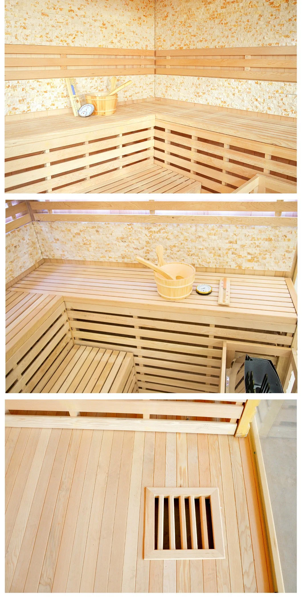 Modern Indoor Bathroom Solid Wooden Steam Cabinet Sauna Room Shower Sauna Factory