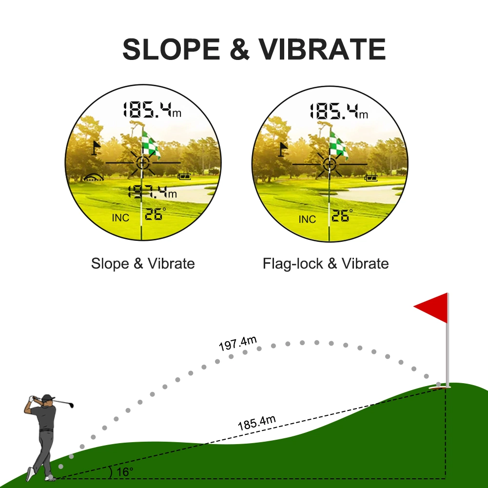 6X Pinseeking Smart pendiente calcular distancia Buscador de distancia del Golf para la caza