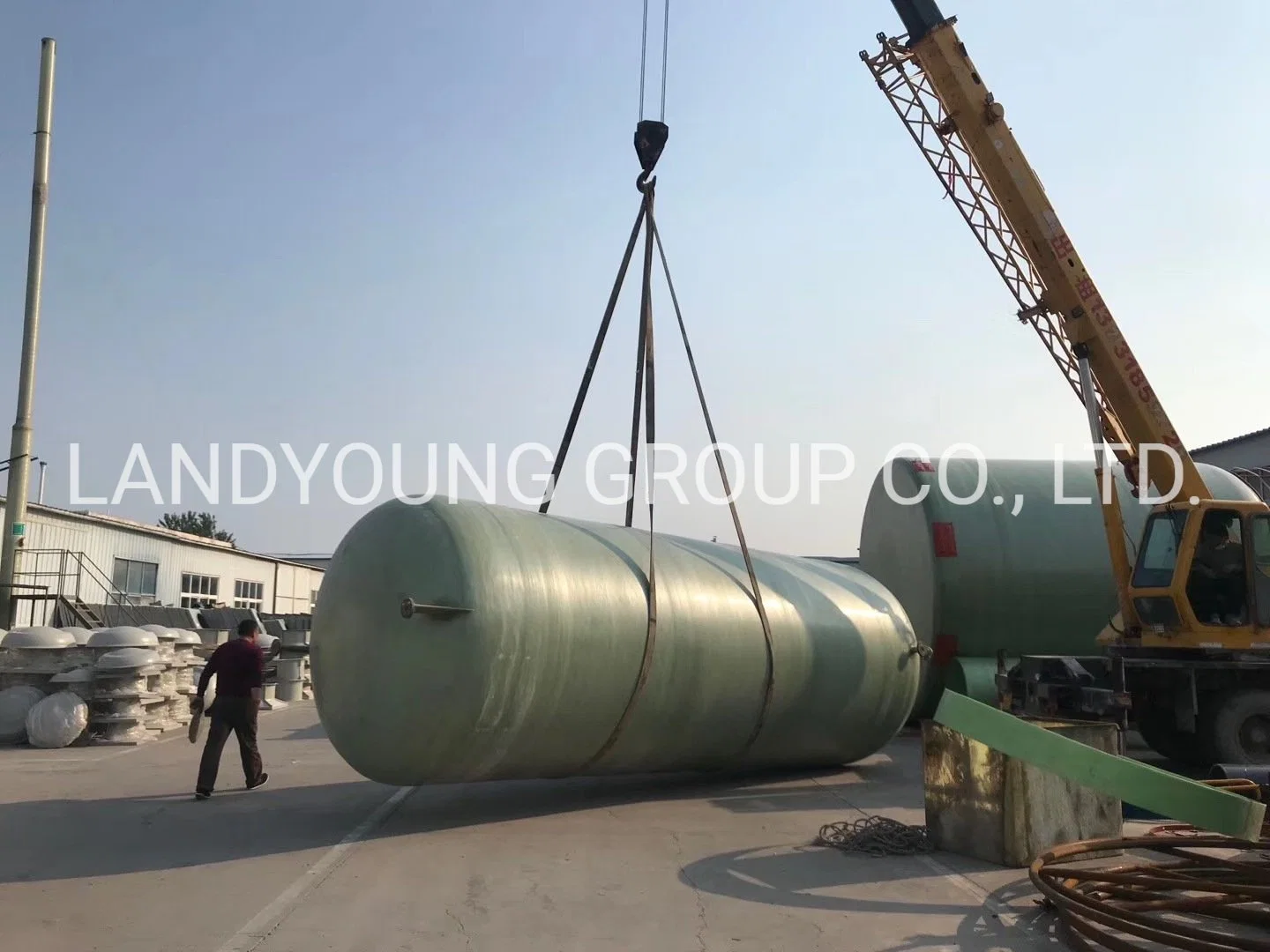 Fiberglass Tank Horizontal Large Oil Storage Container Processing Tank