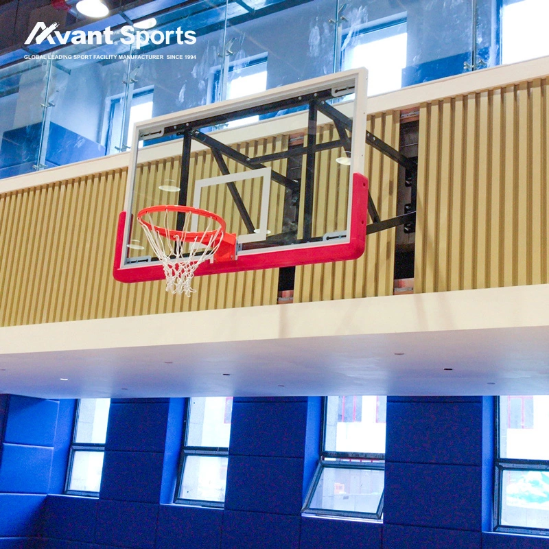 Wall-Mounted Folding Basketball Backstop System Sporting Goods