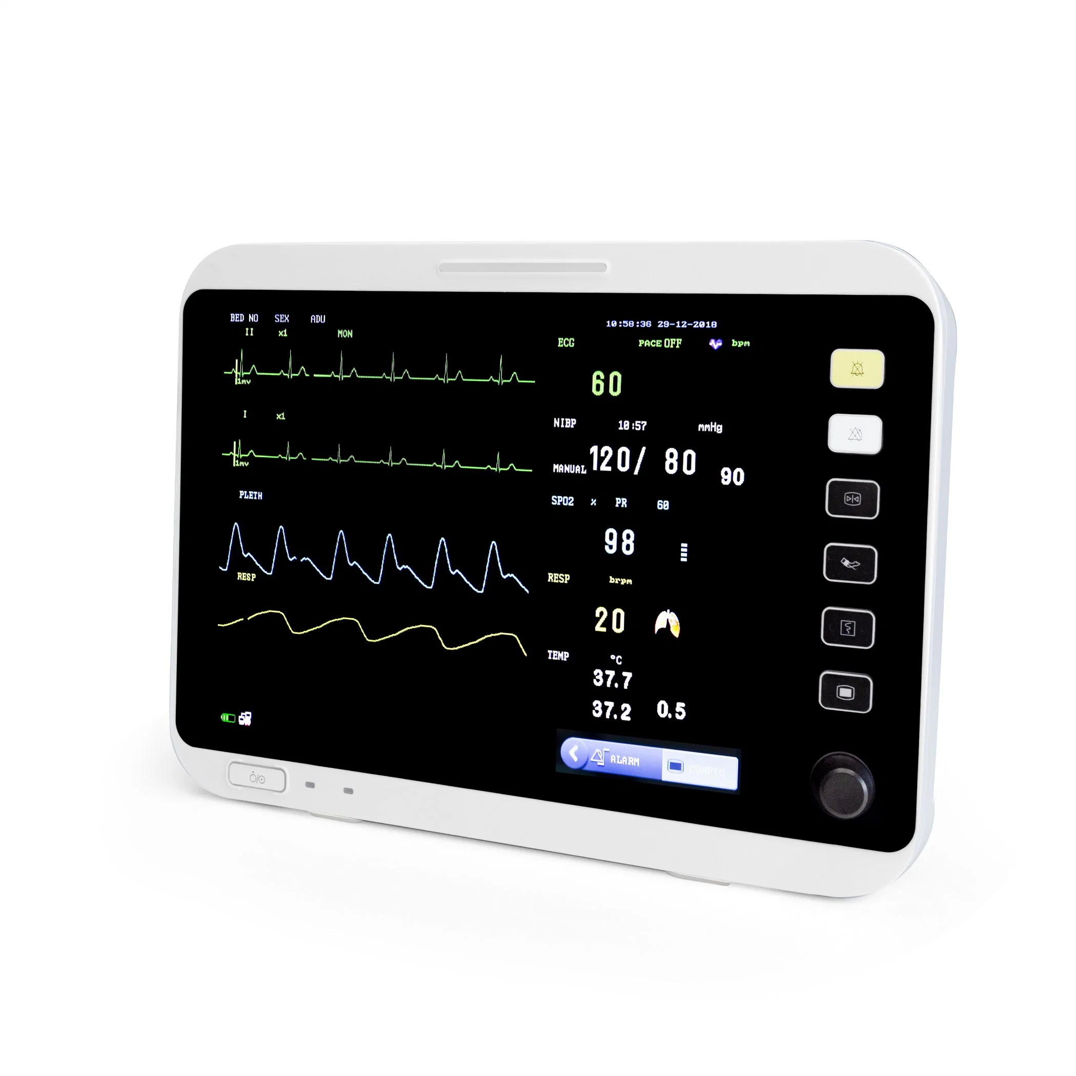 Monitor de signos vitales Soymed Monitor de paciente multiparamétrico de Signos Sistema de monitorización central portátil de vitales