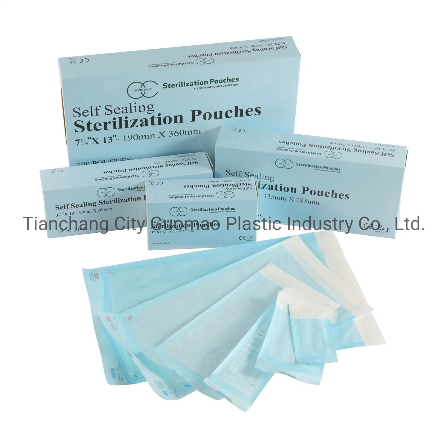 Pochette de stérilisation dentaire Self-Sealing jetables pour sachets de stérilisation Eto vapeur/SAC 90x260mm