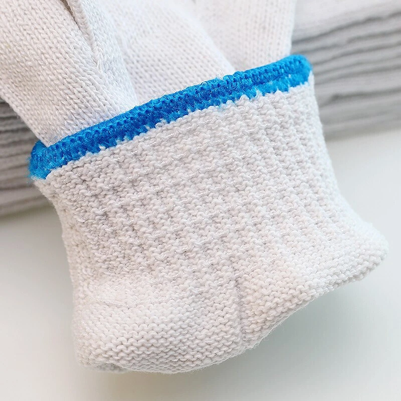 Natural White Cotton Polyester String Knitted Safety Household Gloves