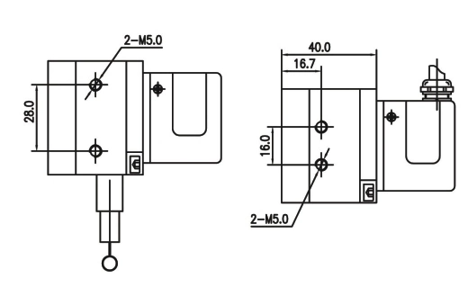 Adk 20 Draw Wire Encoder 50*35mm Thickness 76mm Measuring Stroke 0-1200mm