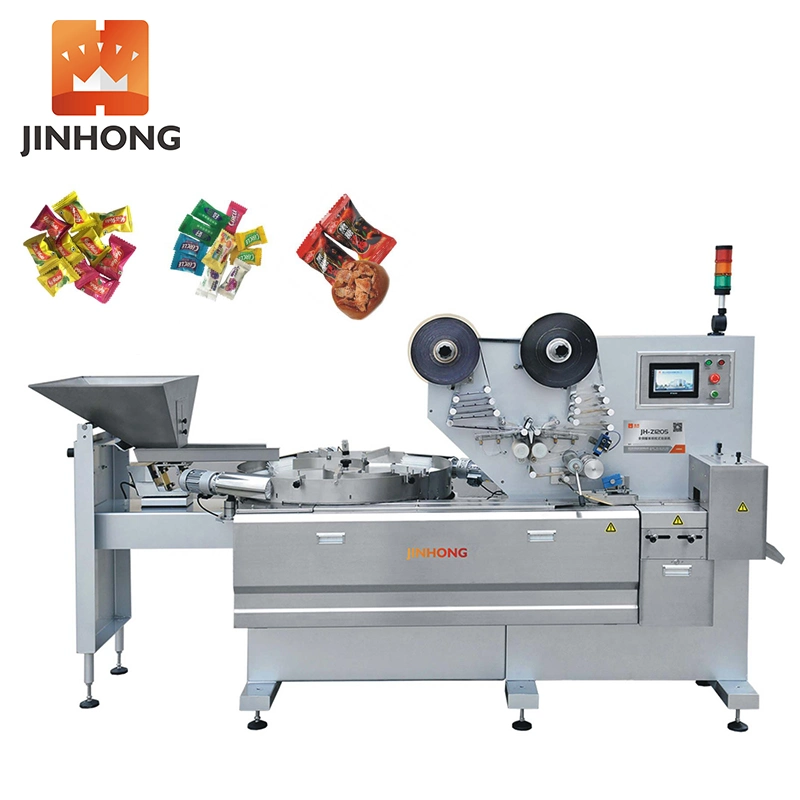 JH-Z1205 High Speed Vollautomatische Süßigkeiten Toffees Schokolade Bälle Horizontal Flow Kissen Verpackung Verpackung Verpackung Verpackung Maschine / Lebensmittelverpackung Maschine