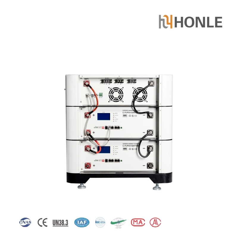 Honle 5.12kwh LiFePO4 Batteries 51.2V 100ah Solar Home Stack Energy Storage