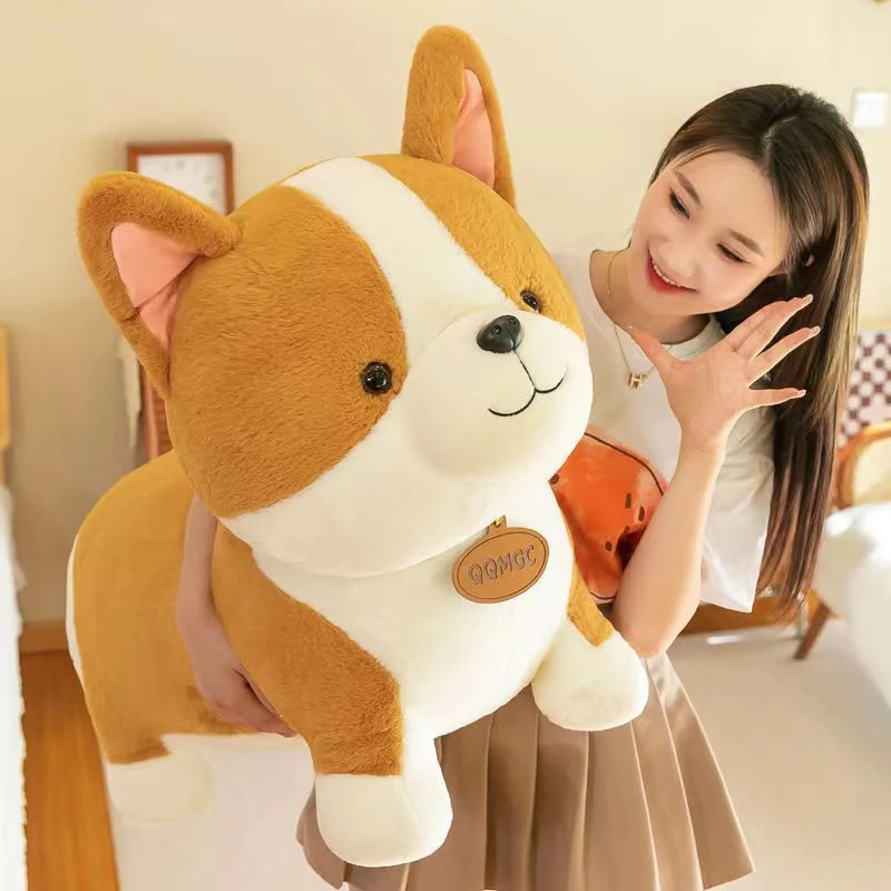 New Brown Dog Doll Corgi Puppy Plush Toy Doll Rag Doll Kids Throw Pillow Bed Gift Woman Dog