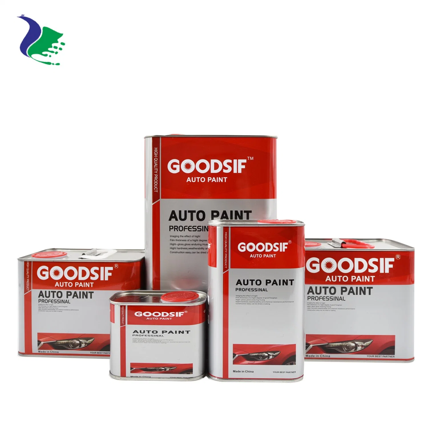 Goodsif 2K Varnish Auto Transparent Coating High Gloss 1K 2K Color Basecoat Automotive Refinish Car Paint Clearcoat Kit