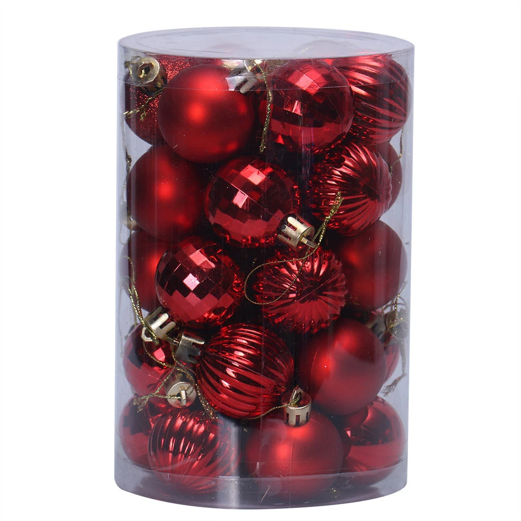 Caja de regalo del árbol de Navidad adornos brillantes / Mat/Rosa/bola hueca de plástico de Navidad, Baubles/bola