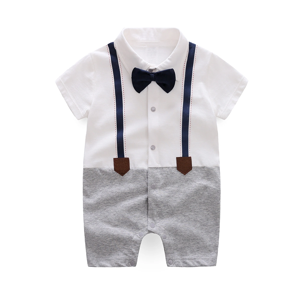 Wholesale/Supplier Gentalman Style Short Sleeve for Summer Comfortable Pajama Fashion Clothes Baby Boys Romper